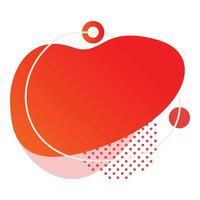 Abstract red gradient shape with circles and halftone pattern vector