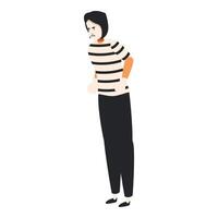 Mime artist performing with angry facial expression vector