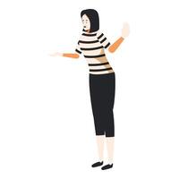 Mime artist performing pantomime with expressive gestures vector