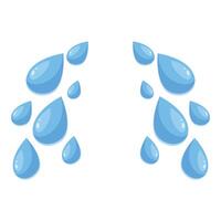 Cartoon water drops forming a border with copy space vector