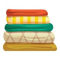 Stack of colorful and cozy blankets layered for warmth and comfort vector