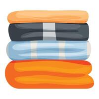 Stack of soft colorful towels lying on top of each other vector
