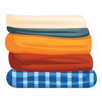 Stack of warm folded plaids isolated on white background vector