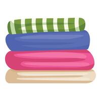 Stack of colorful and cozy blankets providing warmth and comfort vector