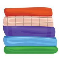 Stack of colorful towels folded neatly vector