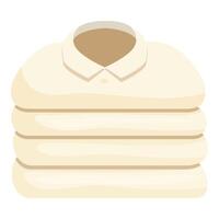 Stack of clean shirts folded neatly on white background vector