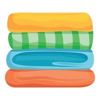 Stack of colorful beach towels lying on top of each other vector