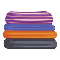 Stack of colorful clothes lying on white background vector
