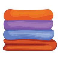 Stack of colorful towels forming a pyramid vector