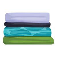 Stack of colorful clothes freshly folded and ironed vector