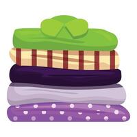 Stack of colorful clothes sitting on a surface vector