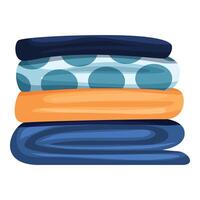 Stack of folded clean clothes lying on top of each other vector