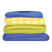 Stack of folded clean clothes for laundry service vector