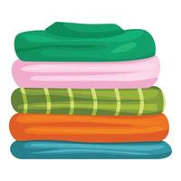 Stack of soft colorful towels folded on top of each other vector
