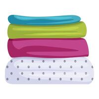 Stack of colorful fabrics is sitting on a white background vector