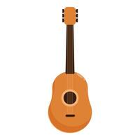 Classical acoustic guitar standing up with six strings and round sound hole vector