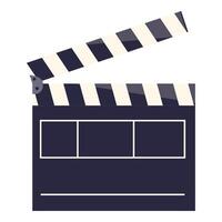 Movie slate clapperboard filmmaking tool open position vector