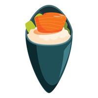 Temaki hand roll sushi with salmon and rice presenting a modern take on japanese cuisine vector