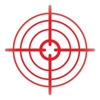 Red target aim symbol center icon focusing on goal vector