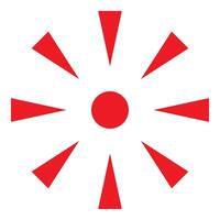 Red triangles pointing center red dot converging arrows symbol vector