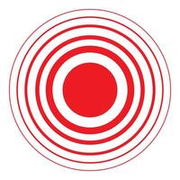 Red concentric circles forming a circular pattern vector