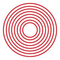 Red concentric circles forming a circular pattern vector