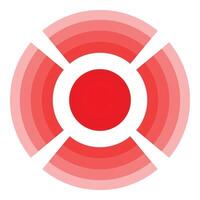 Red target icon showing focus and accuracy vector
