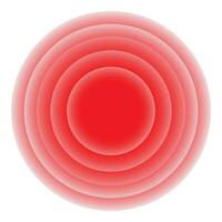 Red concentric circles creating target like painful feeling vector