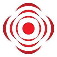 Red concentric circles creating a target shape design vector