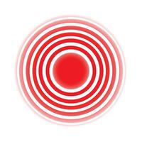 Red circles radiating pain effect illustration on white background vector