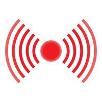 Red pain symbol radiating waves of discomfort vector