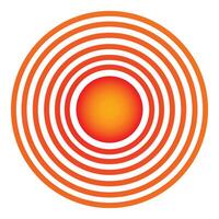 Pain red spot spreading from center in concentric circles vector
