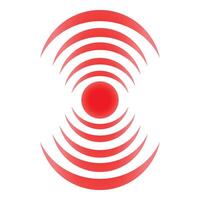 Red concentric circles creating vibration symbol vector