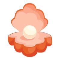 Open shell with a big shiny pearl inside vector