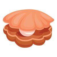 Open shell with shiny pearl is growing inside vector