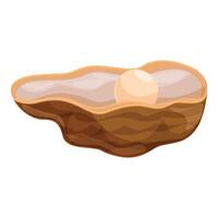 Open shell with pearl showing nacre inside vector