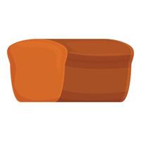 Rectangular loaf of bread with a slice cut off vector