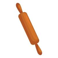 Wooden rolling pin lying diagonally isolated on white background vector