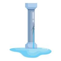 Leaking water pipe creating puddle under broken column vector