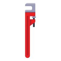 Red pipe wrench holding tight on white background vector
