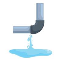 Leaking pipe dripping water creating puddle vector