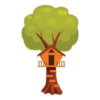 Vector illustration of a tree house with a ladder