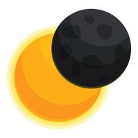 Dark planet passing in front of a bright star illustration vector