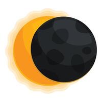 Dark moon partially covering the sun during eclipse vector