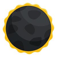 Dark planet with craters on a yellow circular frame vector