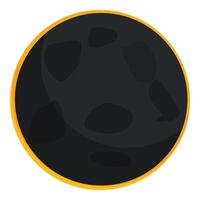 Dark side of the moon hiding behind the sun during eclipse vector