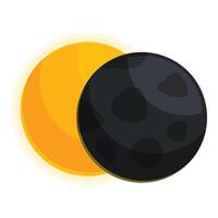 Dark planet passing in front of the sun creating eclipse vector