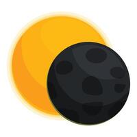 Dark planet is slowly moving to create total solar eclipse vector