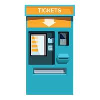 Blue ticket machine displaying payment options vector