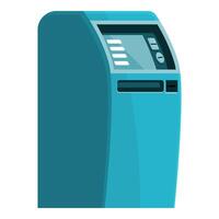 Modern atm machine displaying processing payment vector